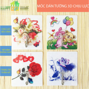 Set 5 Móc Dán Tường Treo Đồ Dễ Thương Chịu Lực 3d Siêu Chắc Siêu Bền Siêu Dính