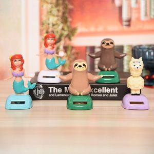 HICKORY Car Interior Display Kids Gift Shaking Head Dolls Mermaid Figure Toy Dancing Flip Dolls Solar Powered Sloth Solar Swing Alpaca Swing Animal Bobbling Head Toys