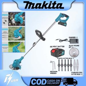 Makita Grass Cutter 68V Cordless Electric Lawn Mower Trimmer Rechargeable Portable Garden Pruning grasscutter gasoline