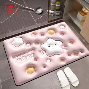 CPY 3D Print Door Mat Super Absorbent Anti-slip Floor Mat Home Carpet Bathroom Kitchen Mat Quick Drying