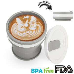 Gelas Cangkir Lipat Silikon Foldable Travel Mug 350ml