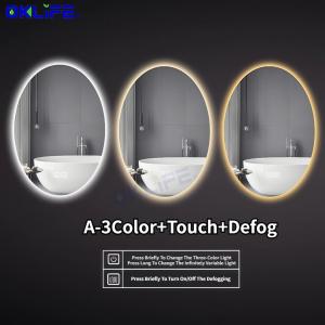[OKLIFE®]Wall-mounted LED mirror with light sensor smart bathroom mirror anti-fog lighted makeup mirror