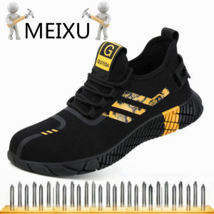 MEIXU Protective Shoes Safety Shoes Anti-smash Puncture Safety Boots Men Safety Shoes Working Shoes Working Boots Safty Shoes For Men Water Proof Hiking Shoes Boots For Men Safety Shoes Sport Jogger Kasut Kerja Lelaki Kasut Keselamatan Lelaki