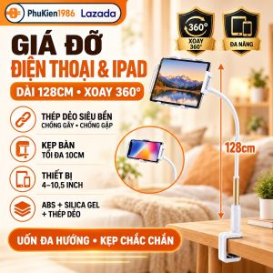 Kẹp nhập khẩu dành cho điện thoại ipad cao cấp đa năng xoay điện thoại 360 độ chắc bền không gãy ( SIÊU BỀN )