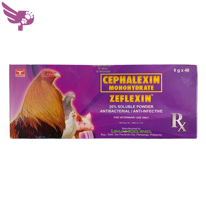 Zeflexin 6 g x 48 sachets - Cephalexin Monohydrate - 20% Soluble Powder ...