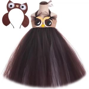 Cute Owl Tutu Dress for Baby Girls Birthday Halloween Costumes Kids Christmas Fancy Outfit Cartoon Animal Child New Year Clothes2026