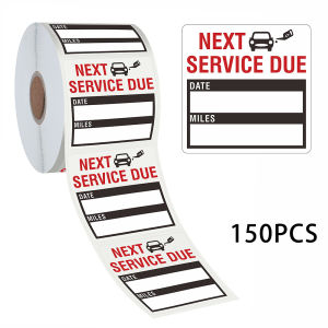 150ps/Roll Service Reminder Stickers For Car Oil Change Maintenance Next Service Due Window Stickers