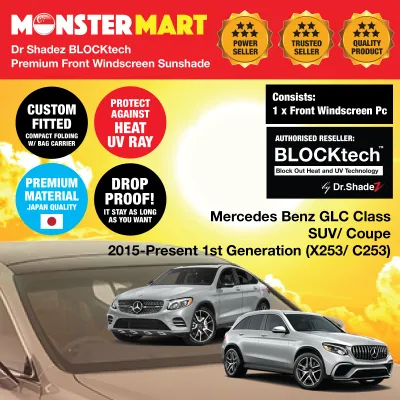 Dr Shadez BLOCKtech Custom Car Front Windscreen Foldable Sunshade for Audi A3 Q3 Coupe BMW Active Gran Tourer X1 X3 Honda Civic Fit Jazz Vezel HRV Odyssey Freed Hyundai Elantra Kia K3 Mazda Mitsubishi Outlander Subaru Forester Toyota Harrier Volkswagen