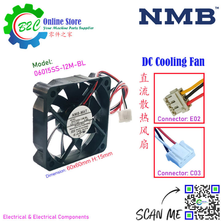 NMB 06015SS-12M-BL 06015SS-24M-BL DC Brushless Axial Cooling Fan Fanuc ...