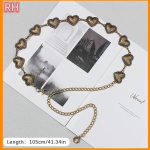 🔥🔥🔥ranghe เข็มขัดโซ่ทองวินเทจผู้หญิงโลหะหัวใจผู้หญิงเข็มขัดพังก์กอธสำหรับผู้หญิงบางสายรัดเอวกางเกงเครื่องประดับ