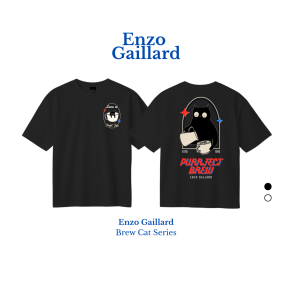Enzo Gaillard เสื้อยืด ทรงปกติ รุ่น Brew Cat Series