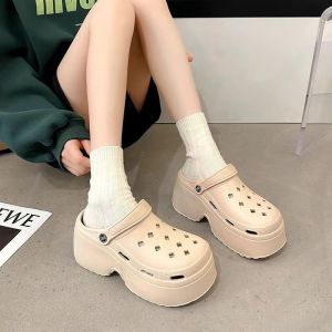 EVA Korean Casual Rubber Slipper For Women Slip On Comfortable High-Heel Soft Bottom Wedges Shoes