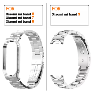 【Watch Strap】For Xiaomi Mi Band 10 Strap Metal Stainless Steel For Xiaomi mi band 10 9 8 7 6 5 Strap Wristbands Adjustable Pulseira Accessories