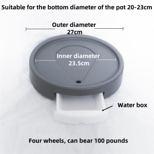 Hidden Mobile Flowerpot Tray With Roller Round Thickened Resin Flowerpot Base With Water Receiving Box Universal Wheel