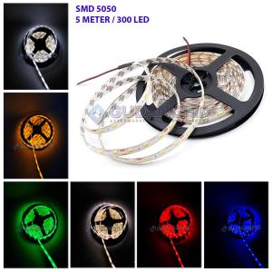 Lampu LED Strip 5050 12V 5 Meter Silicone Anti Air IP45 Outdoor