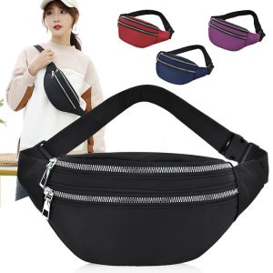 COD Waistbag Nagita Sale Tas Selempang Bordir Polos Kulit Wanita Tas Waist Bag Fashion Tas Murah Tas Pinggang Wanita Kotak-kotak Tas Sabuk Kulit PU Tas Dada Selempang Bahu Desainer Tas Pinggang Wanita Dompet Pinggul Pisang Paket Fanny Warna Hitam