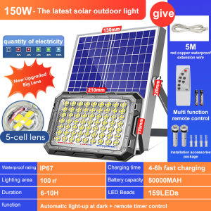 solar flood light outdoor waterproof IP67 solar light 800w with panel 9730LED grade  outdoor solar LED light with remote control
