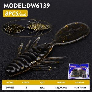 DOOUR 16pcs 8 cái mỗi túi Mồi câu mềm Chiều dài 9CM Bộ 16 Cái Mồi câu cá bằng silicon Chuyên nghiệp Động tác bơi lội kiểu đu quay Mồi câu cá nước mặn Câu cá nước mặn