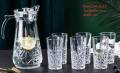 Fridge Water Jug Pitcher Glass Tumbler 6pcs Drinking Glass and 1pc Pitcher. 