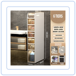 【COZYCASA】Bathroom Slim Storage Cabinet Space-saving Slim Design Storage Rack Multi-functional Bathroom Rack