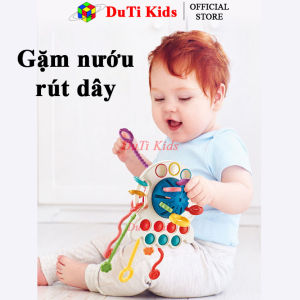 Đồ chơi Montessori gặm nướu rút dây silicon kết hợp vận động tinh cho bé phát triển
