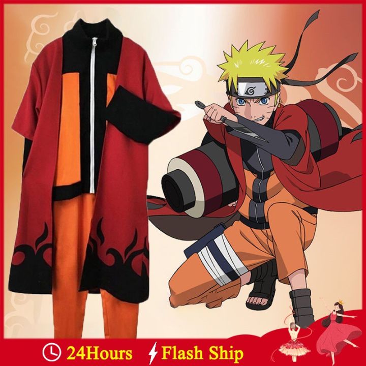 Halloween Costumes Naruto Uzumaki Cosplay Jacket Anime Kids Child