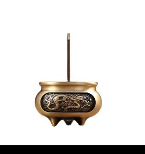 Bronze Elegant Dragon And Phoenix Incense Burner Holder Mosquito Coil Holder