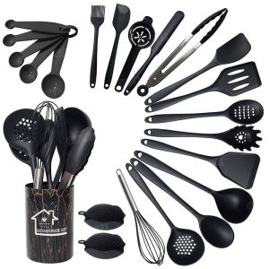 GOLIFE Silicone Kitchen Utensils Set 22PCS Cooking Utensils Set Non-Stick Kitchenware Spatula  Silicone Shovel