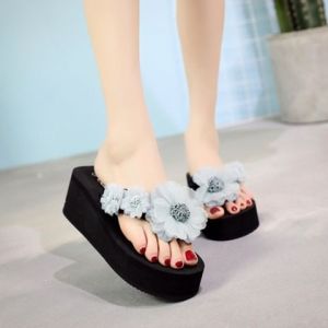 [Free Shipping] WomenS Summer Fashion Outdoor Thick-Soled High-Heeled Sandals Beach Anti-Slip Floral Wedge Flip-Flops