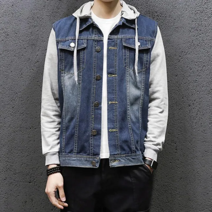 Outfit Mens Denim Jacket With Hoodie Denim Jacket Men Hooded