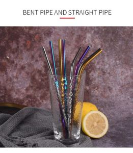 Set Sedotan Stainless Steel Reusable + Sikat Pembersih + Pouch / sedotan stainless - 5 pcs