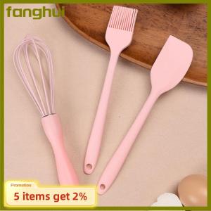 fanghui 3PCS SET Silicone Baking Set Cake Cream Spatula Scraper Kitchen Household Egg Whisk Barbecue Oil Brush Gadget Kitchen Supplies
