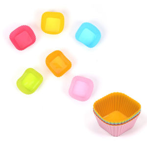 Indo -  Cetakan Kue Lucu Warna-Warni / Silikon Kue Cup Cake / Alas Sekat Wadah Bekal Bento Anak