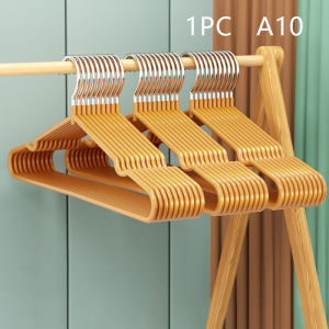 [Eqrbtl] Clothes Hanger Hanger With Grooves For Airing Children Adult Metal Simple Thick Non-slip Dip Plastic Coat Hanger Blue Green