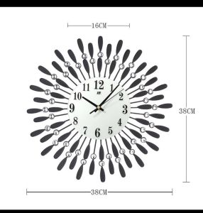 【24H delivery& COD】MORE¤Fashion Rhinestone Flower Metal Quartz Wall Clock Silent Bedroom Hanging Decor