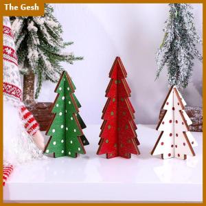 [The Gesh] Christmas Decor 3 Pieces Wood Table Rustic Christmas Tree Farmhouse Wooden Xmas Centerpiece For Small Table Xmas Trees