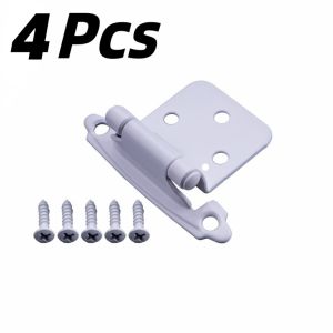 2/4Pcs Self‑Closing Cabinet Hinges Overlay Flush Mount Kitchen Cupboard Door Hardware With Screws