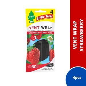 LITTLE TREES Car Air Freshener | Vent Wrap Provides Long-Lasting Scent Invisibly Fresh | Vanillaroma | Black Ice | Strawberry