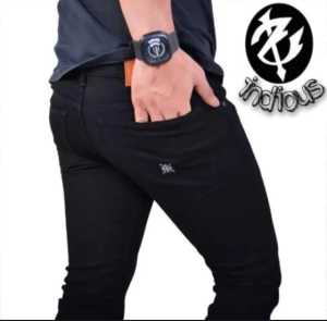 TURUN HARGA - Celana Jeans Pria Lelaki Dewasa Hitam Pensil Slimfit Slim Fit Slimpit Slim Pit Skinny Stretch Street Setrit Strit Karet Melar / Jins Panjang / Jens / Cowok / Murah / Keren / Gaul / Item Polos / Terbaru 2022 AL BASIT