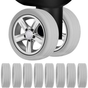4/8ชิ้นตัวป้องกันล้อรถทำจากซิลิโคนลดเสียงรบกวนกระเป๋าถือเดินทางกระเป๋าเดินทางแขนล้อที่คลุมล้ออุปกรณ์เสริมกระเป๋าเดินทางอเนกประสงค์