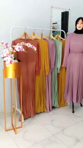 Gamis plisket import premium