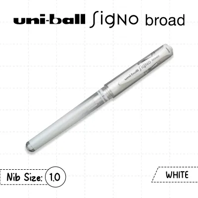 Uni-ball Signo Broad UM-153 1.0mm Gel Pen – Bold Metallic Ink | White Gold Silver