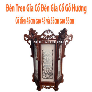 Đèn trần treo gỗ hương kính màu tối giả cổ 2 cỡ đènĐèn trần treo gỗ hương kính màu tối giả cổ 2 cỡ đèn