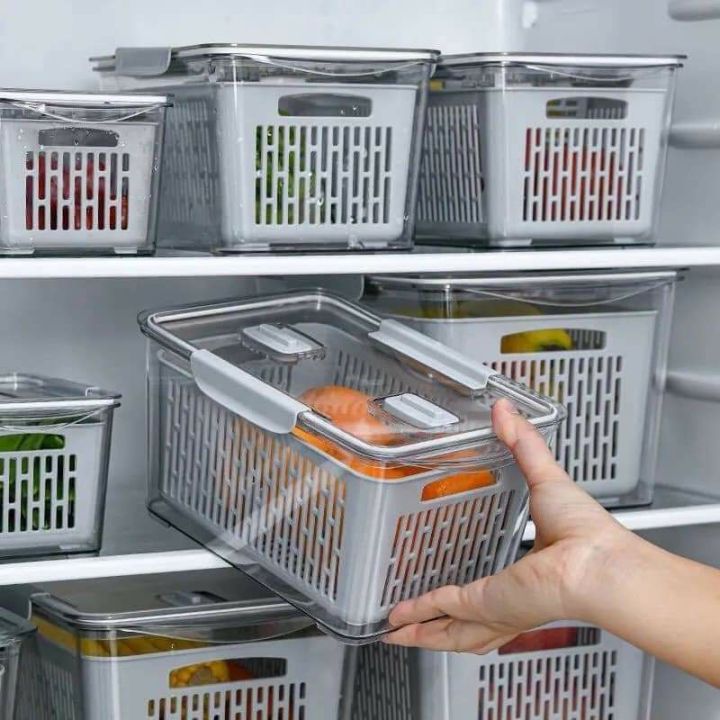 HỘP ĐỰNG THỰC PHẨM RAU CỦ TRÁI CÂY TỦ LẠNH - HỘP BẢO QUẢN THỨC ĂN 2 LỚP ...