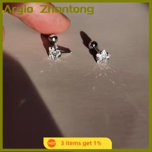 Aryio 316L Stainless Steel Helix Star Earrings Women 1pc Trend Zircon Lobe Rook Cartilage Ear Jewelry Body Accessories