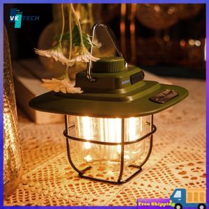 [ VKTECH ] Portable LED Camping Light with Adjustable Brightness and Hook for Outdoor Activities and Night Hiking