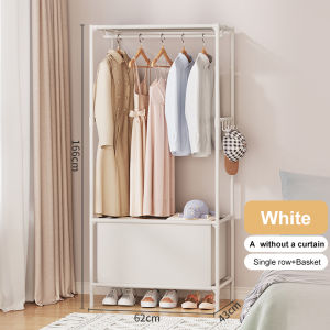 Dust Proof Clothes Rack Wardrobe with Curtain Drying Rack for Clothes Indoor Multi-function Coat Rack Clothes Hanger
