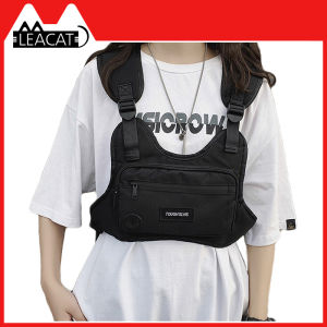 Leacat กระเป๋าคาดอกกันน้ําได้สําหรับผู้ชายผู้หญิงกระเป๋าเป้สะพายหลังขนาดเล็กเสื้อกั๊กสไตล์นักรบกระเป๋าคาดเอว