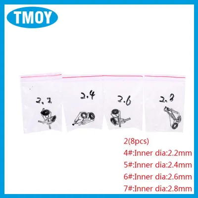 TMOY 8pcs Stainless Steel Fishing Rod Tip Ring Eye Guide with Ring Repair Kit 3 Styles for Enthusiast Outdoor Fishing Supplies