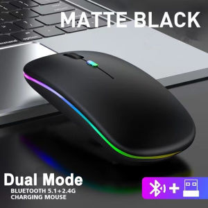 Mouse Wireless Rechargeable Silent Click Slim 2.4G Wireless Bluetooth 1600 DPI RGB LED/ Mouse Gaming